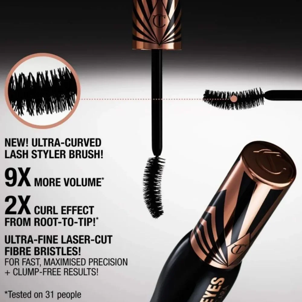 Charlotte Tilbury Exagger-eyes Volumizing and Curling Mascara- Black - Picture 5 of 9